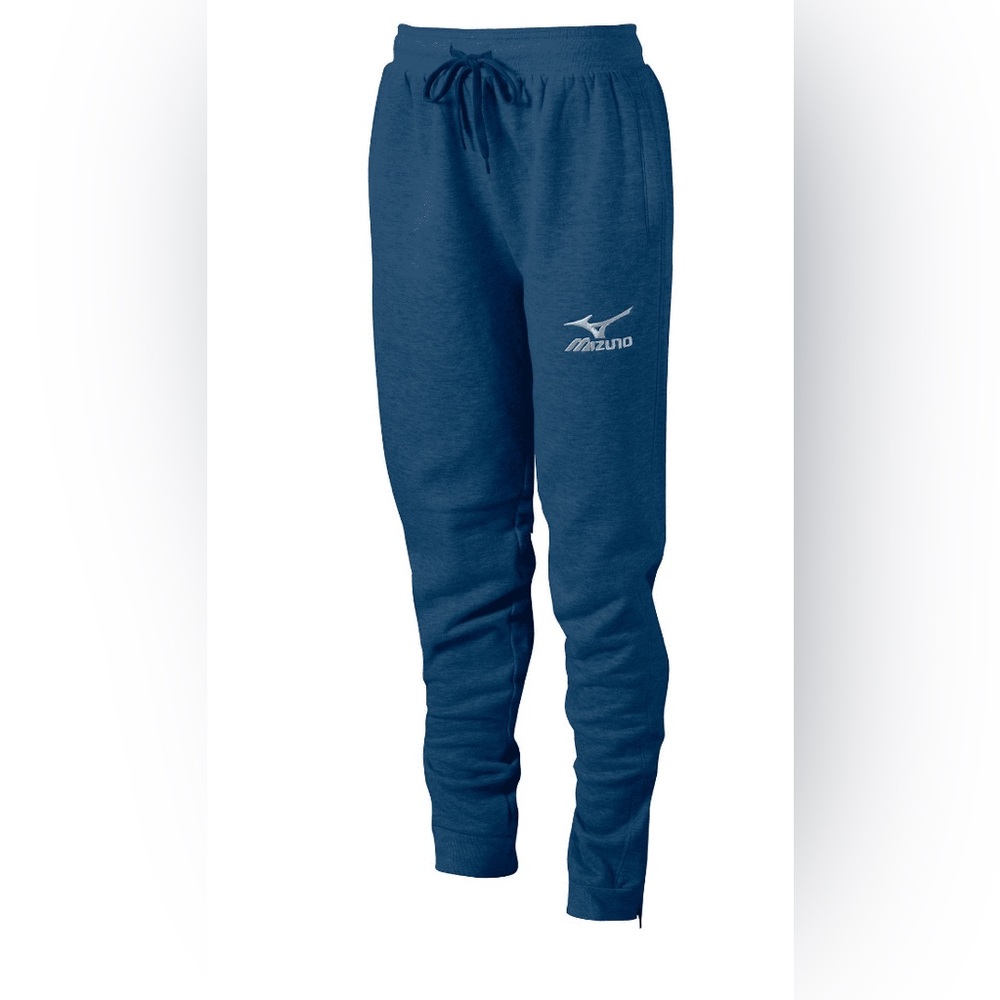 Mizuno Performance Sweatpants Mens S Navy Blue Ankle Zip Drawstring